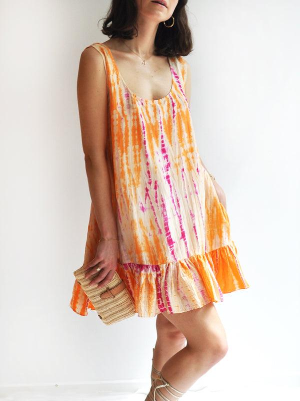 Anna Kosturova Silk Trapeze Tank Dress