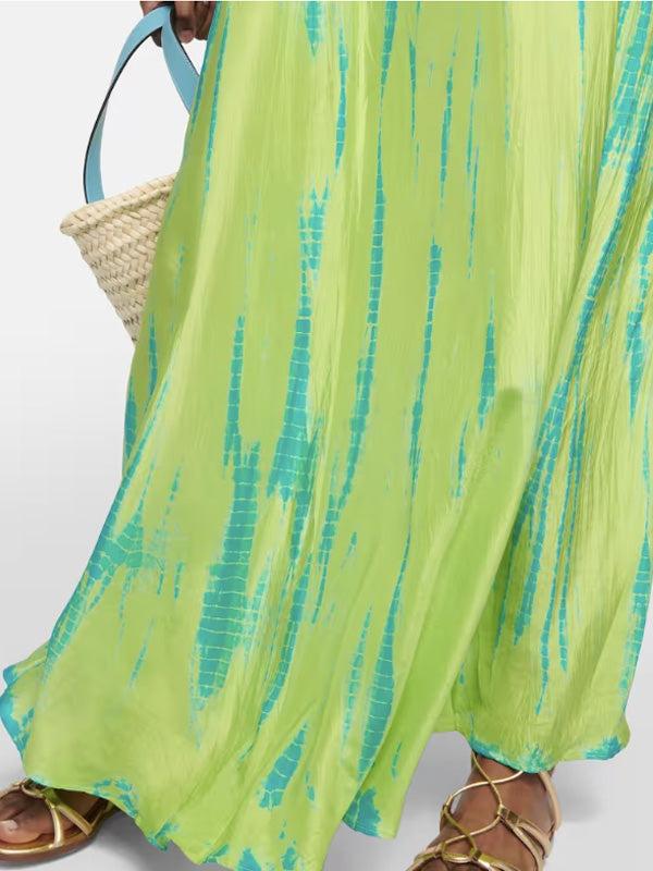 Anna Kosturova Silk Wrap Slip Maxi Dress