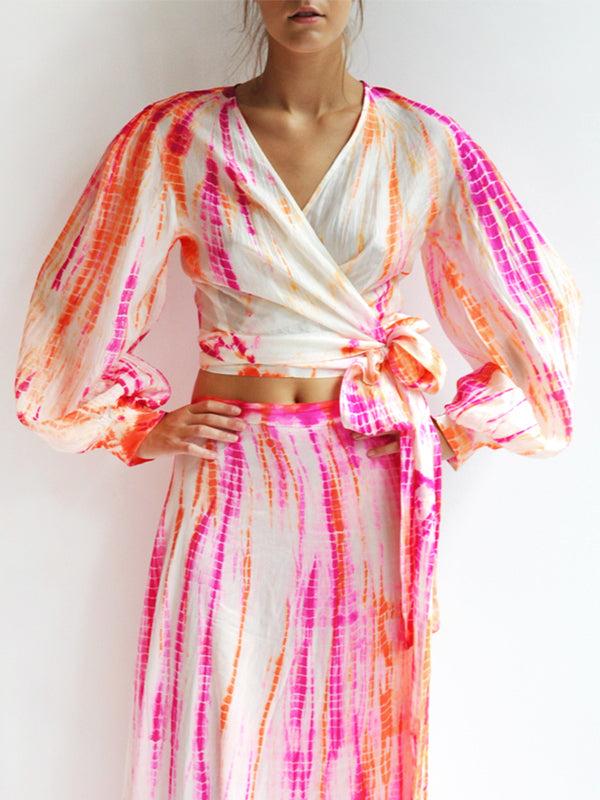 Anna Kosturova Sunrise Silk Wrap Maxi Skirt
