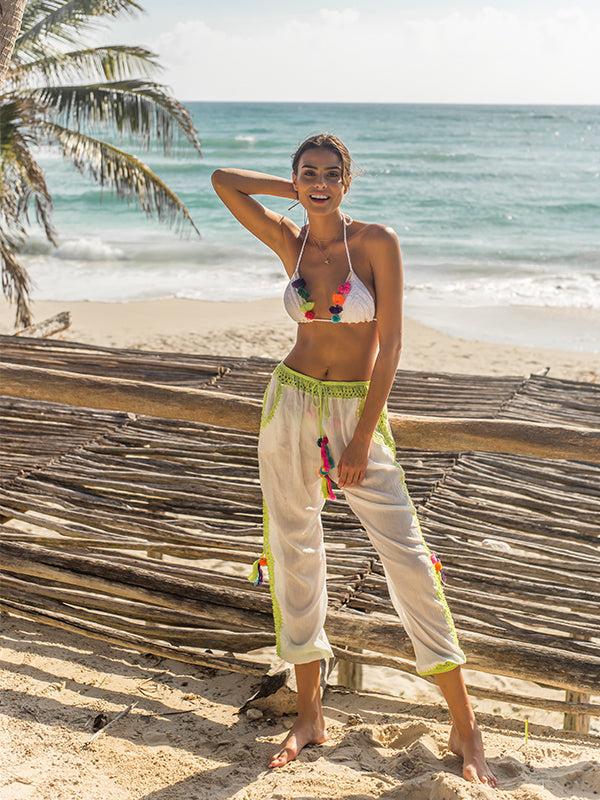 Anna Kosturova Tulum Pom Pom Pants