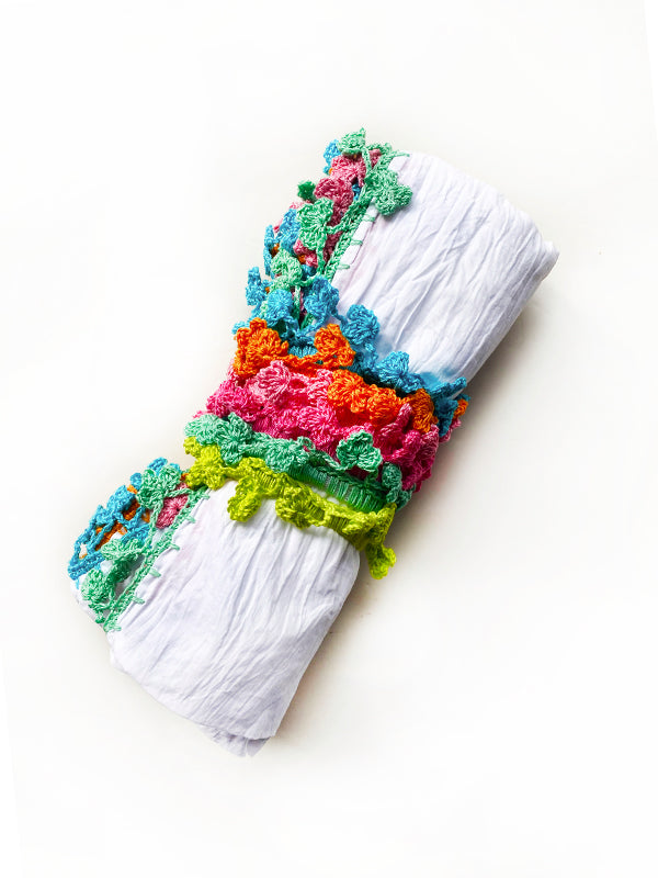 Anna Kosturova Beach Sheet/Sarong With Scrunchies - SORBET