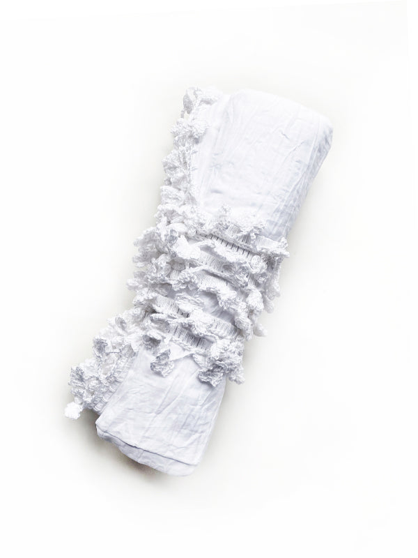 Anna Kosturova Beach Sheet/Sarong With Scrunchies - WHITE