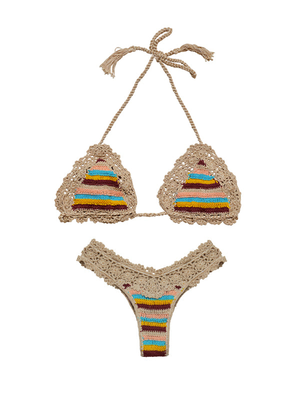 anna kosturova Crochet Malibu Stripe Bella Bikini - Brazilian Bottom
