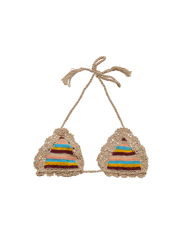 Anna Kosturova Crochet Malibu Stripe Bella Bikini Top