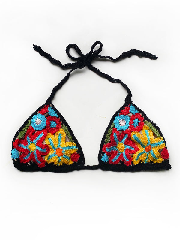 Anna Kosturova Crochet Rainbow Millefiori Bikini Top