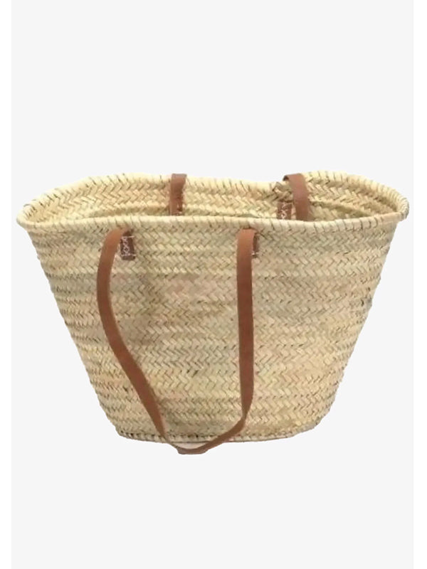 anna kosturova French Market Basket Bag - Long Leather Handles