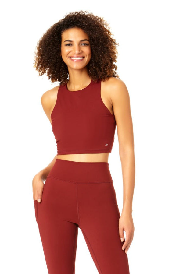 anne cole Anne Cole Active - Women's High Neck Crop Top