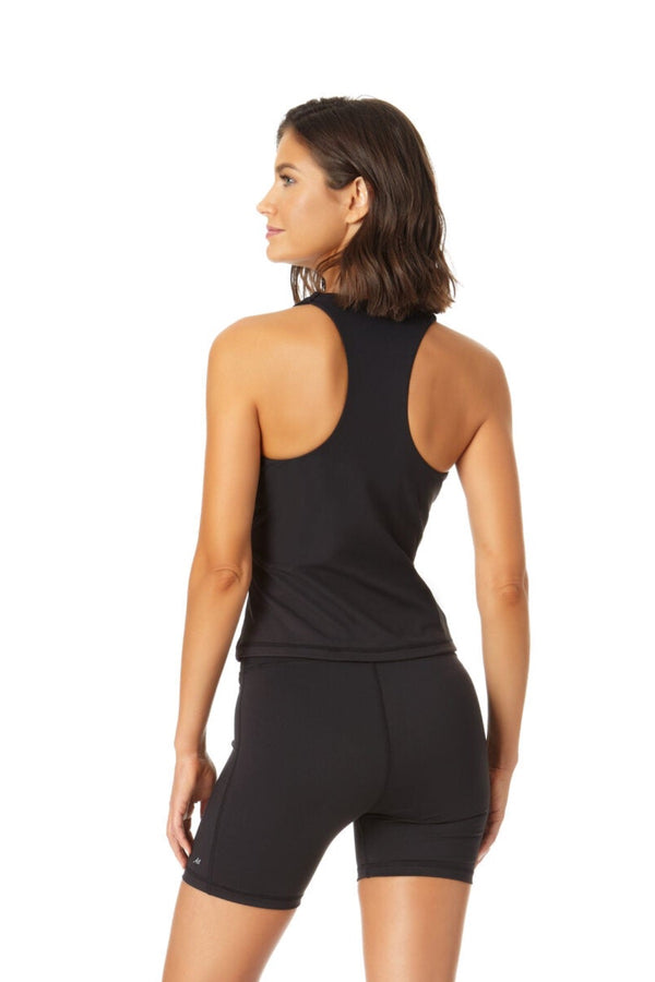 Anne Cole Anne Cole Active - Women's High Neck Racer Back Tank Top