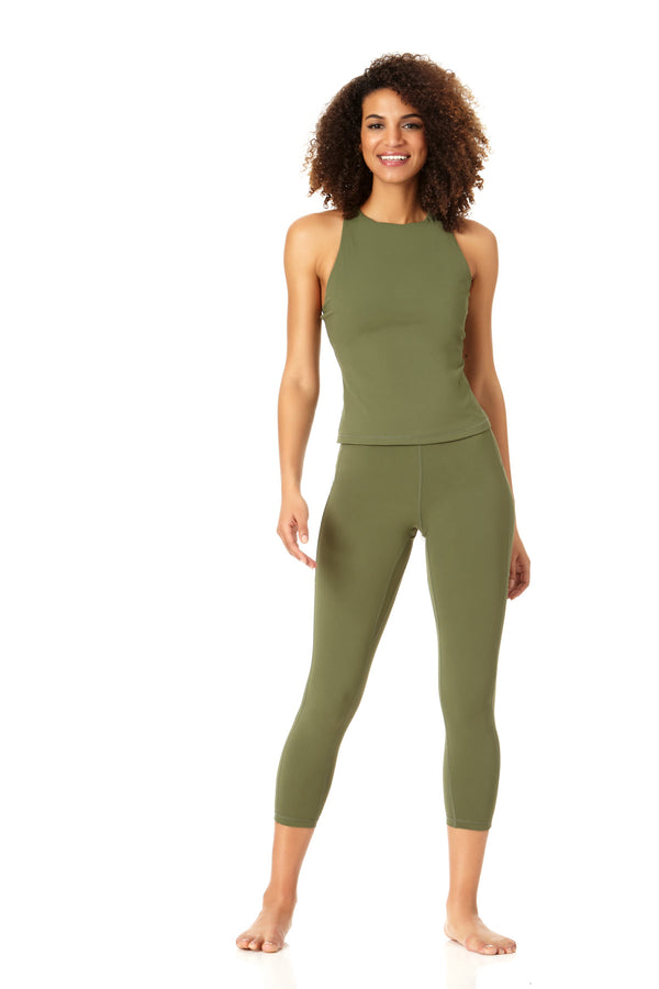 Anne Cole Anne Cole Active - Women's High Neck Racer Back Tank Top