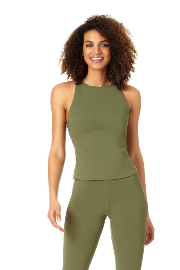 anne cole Anne Cole Active - Women's High Neck Racer Back Tank Top