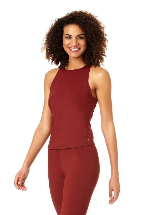 anne cole Anne Cole Active - Women's High Neck Racer Back Tank Top