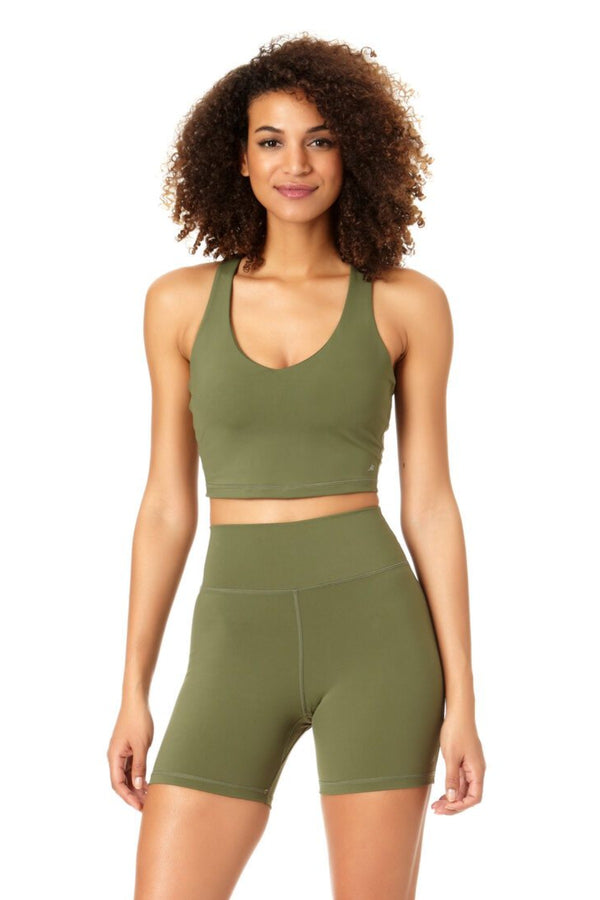 anne cole Anne Cole Active - V Neck Crop Top