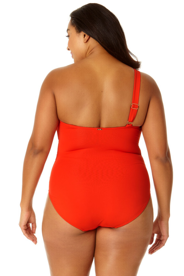 Anne Cole Ring Strap Asymmetric One Piece Swimsuit