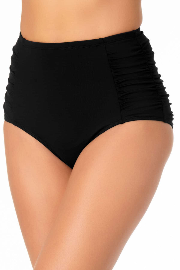 Anne Cole Shirred High Waist Tummy Control Bottom