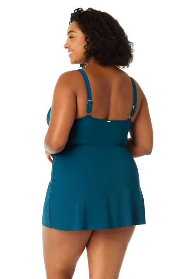 Anne Cole Swim Dress With Skirted Bottom