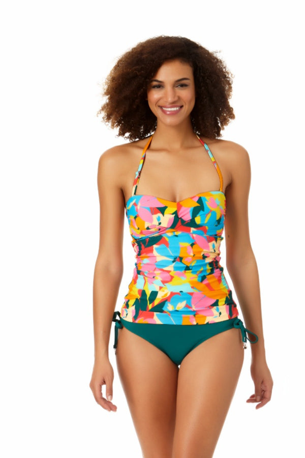 anne cole Twist Front Bandeaukini Swim Top
