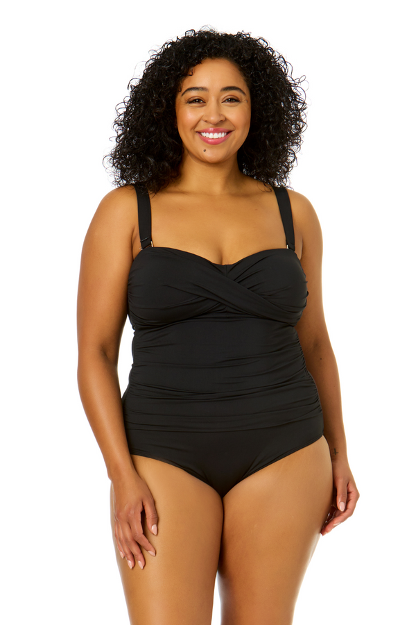 Anne Cole Twist Front Bandeaukini Swim Top
