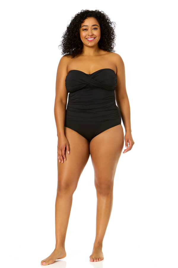 Anne Cole Twist Front Shirred One Piece