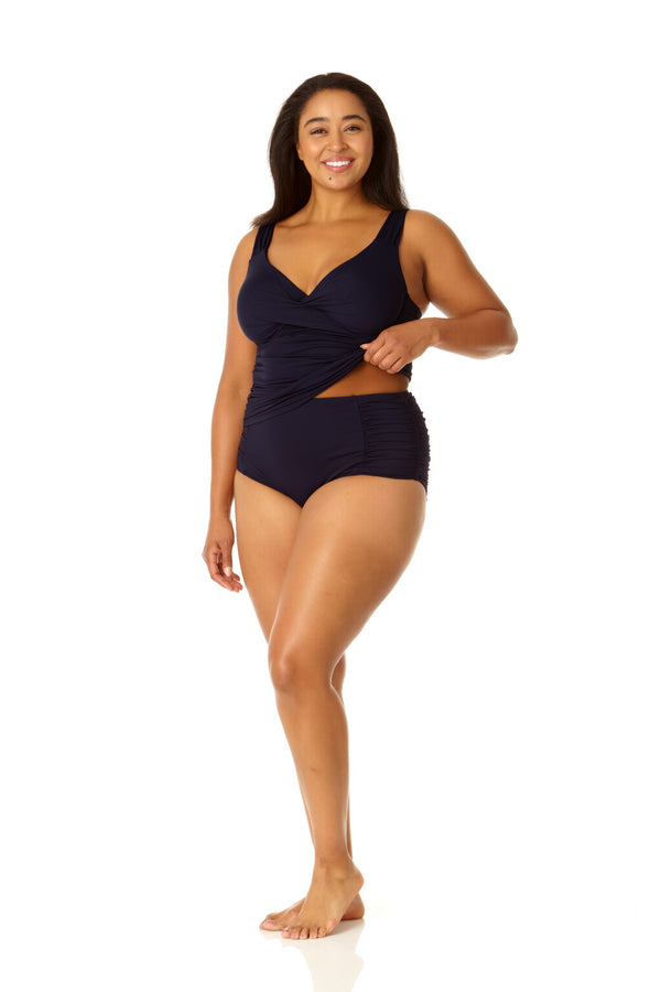 Anne Cole Twist Front Underwire Tankini Swim Top