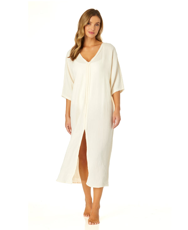 Anne Cole Women's Double V Neck Kaftan Cover Up
