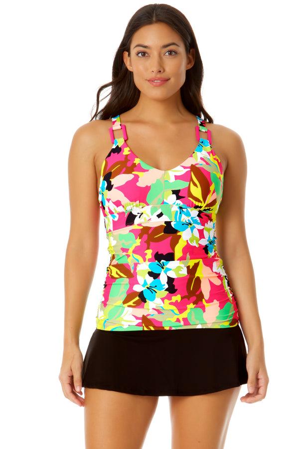 Anne Cole Women's Easy Ring Tri Tankini Swim Top