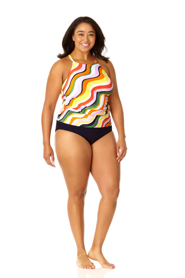 Anne Cole Women's High Neck Tankini Top
