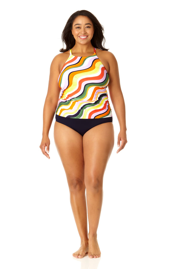 Anne Cole Women's High Neck Tankini Top