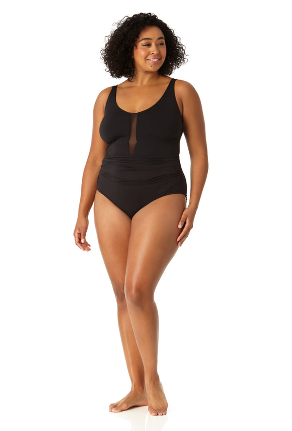 Anne Cole Women's Mesh One Piece Swimsuit