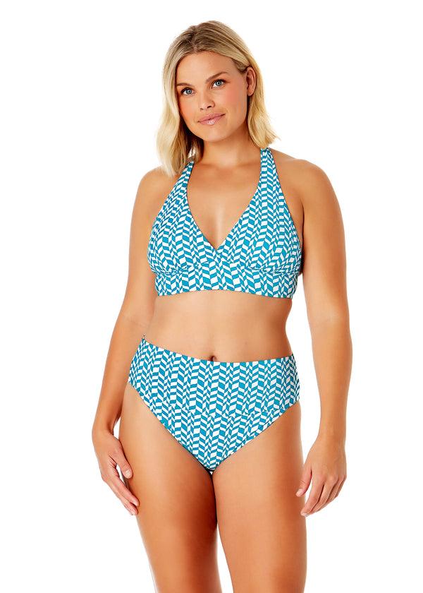 anne cole Women's Ripple Geo Halter Bikini Top