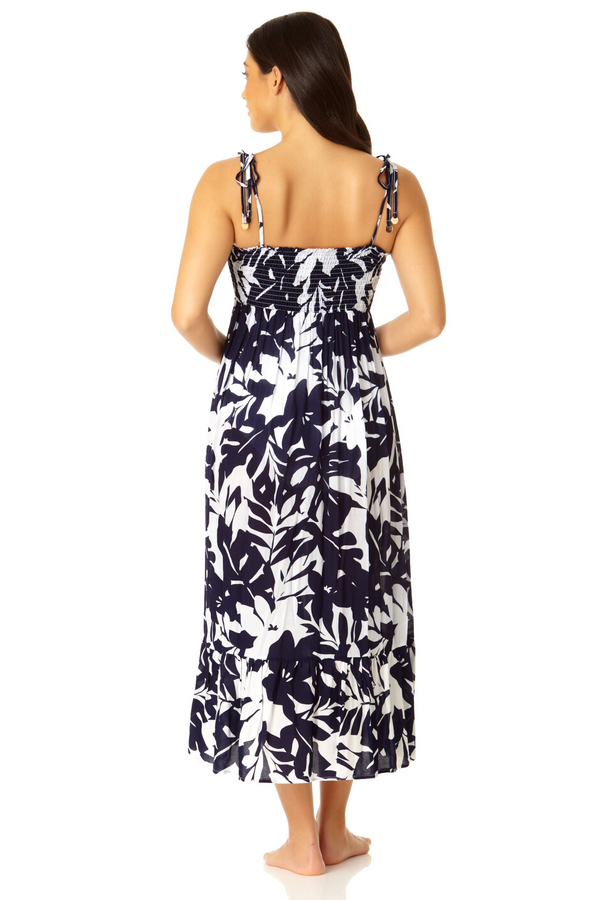 Anne Cole Women's Smocked Shoulder Tie Dress