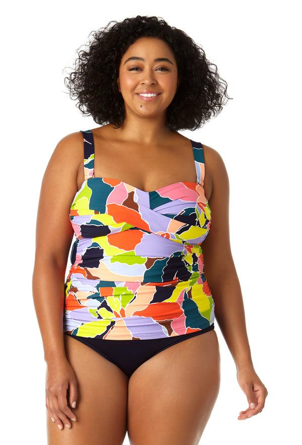 anne cole Women's Twist Front Bandeaukini Swim Top