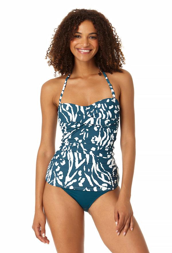 anne cole Women's Twist Front Bandeaukini Swim Top