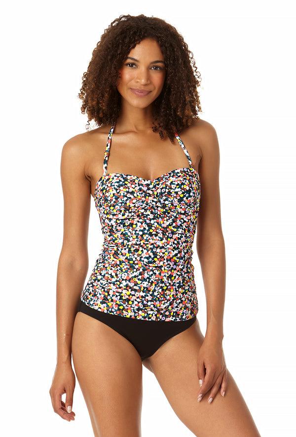 anne cole Women's Twist Front Bandeaukini Swim Top