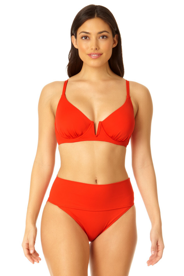 anne cole Women's V Wire Underwire Bikini Swim Top