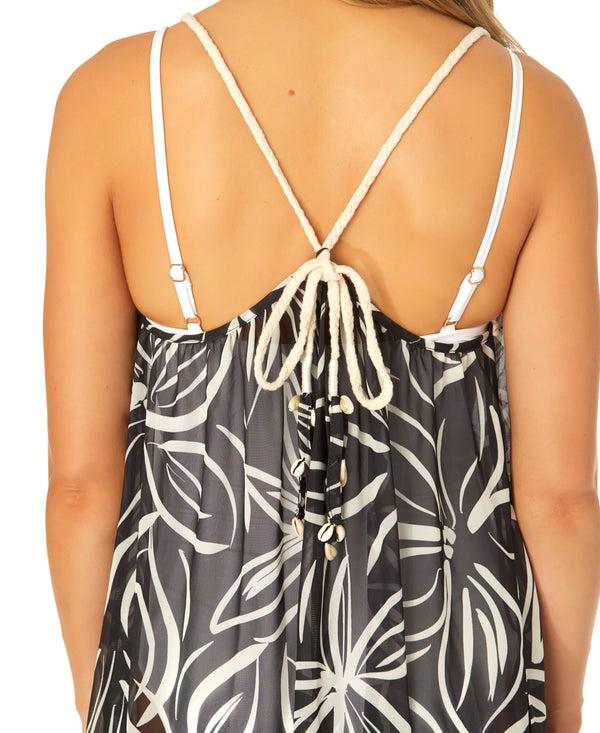 Anne Cole Women's Adjustable Maxi Dress With Seashell Trim Cover Up