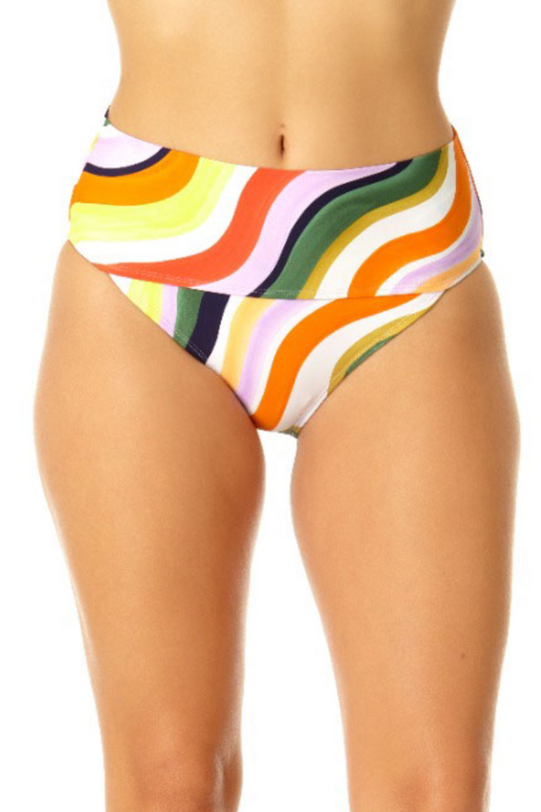 anne cole Women's Banded Mid Rise Bikini Swim Bottom