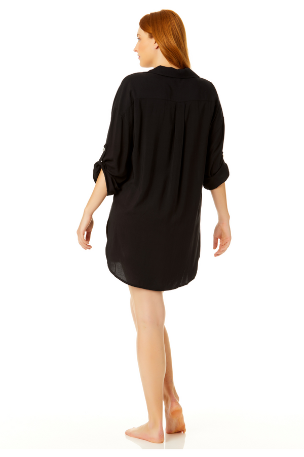 Anne Cole Women's Button Down Shirt Swimsuit Cover Up