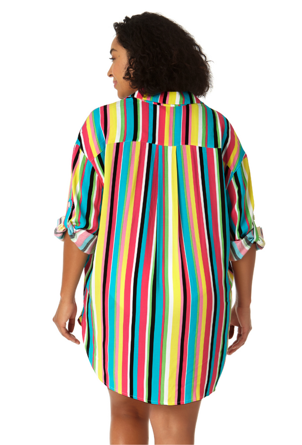 Anne Cole Women's Button Down Shirt Swimsuit Cover Up