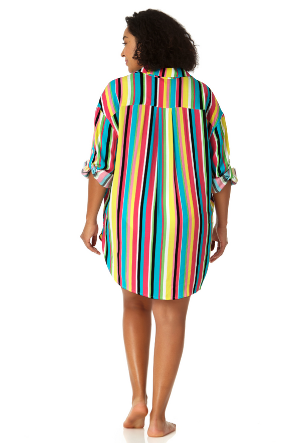 Anne Cole Women's Button Down Shirt Swimsuit Cover Up