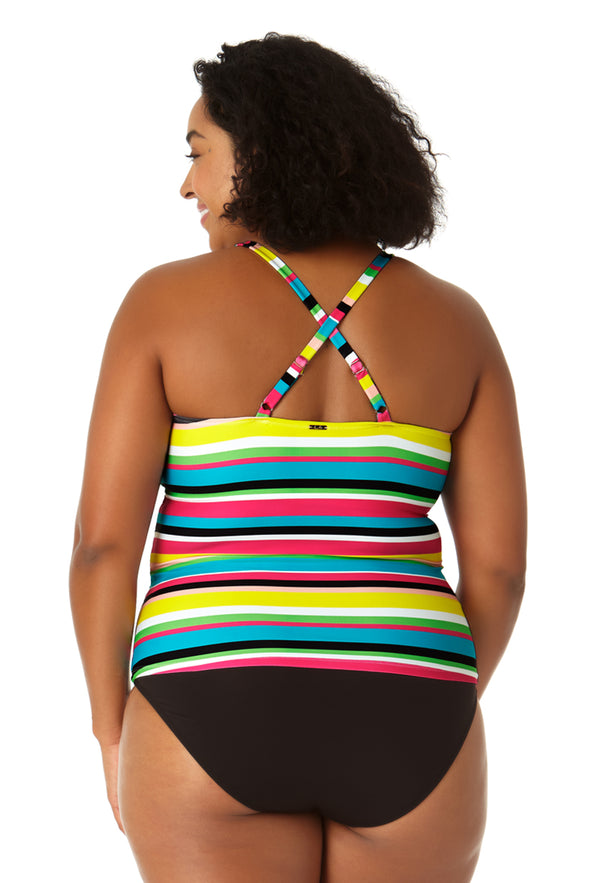 Anne Cole Women's Center Tab High Neck Tankini Swim Top