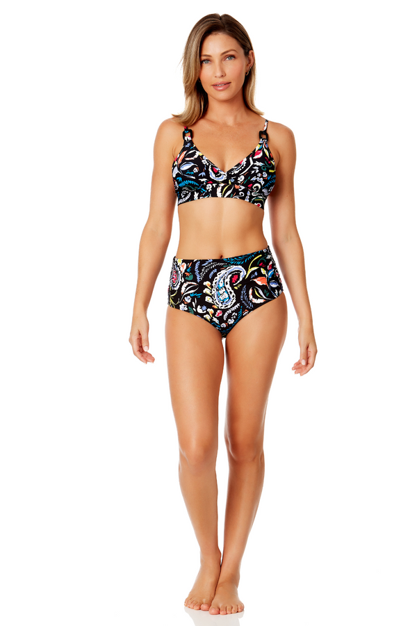 Anne Cole Women's Dance Floor Paisley Ring Triangle Bikini Top