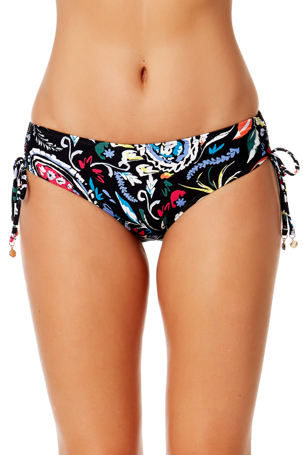 anne cole Women's Dance Floor Paisley Side Tie Bikini Swim Bottom