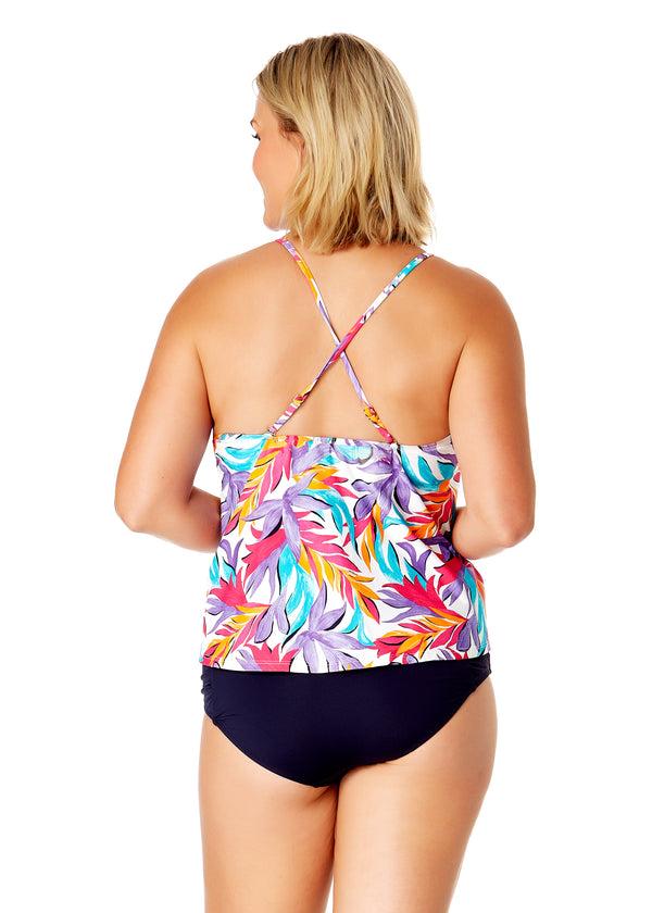 Anne Cole Women's Dance Floor Palm Easy Triangle Tankini Swim Top