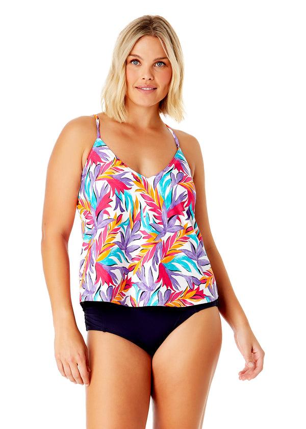 anne cole Women's Dance Floor Palm Easy Triangle Tankini Swim Top