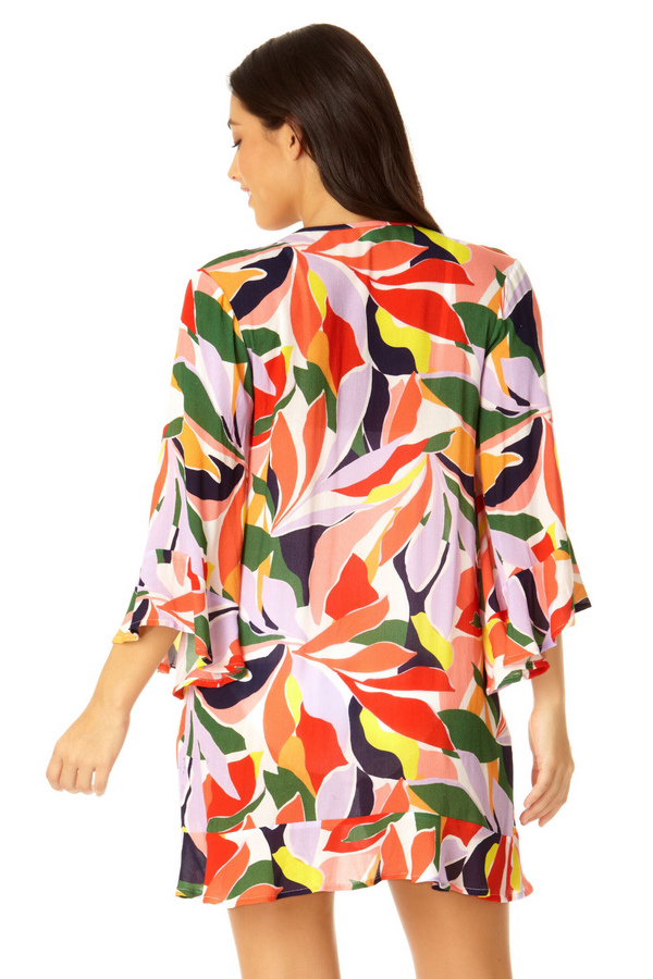 Anne Cole Women's Flounce V Neck Tunic Swimsuit Cover Up