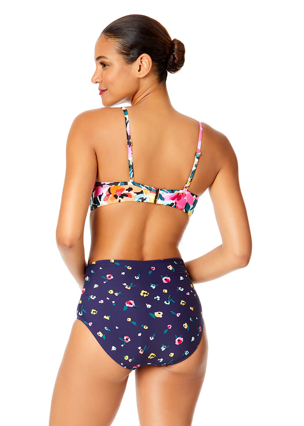 Anne Cole Women's Gradient Floral Shirred Underwire Bikini Swim Top