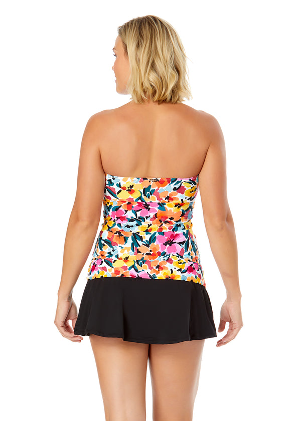 Anne Cole Women's Gradient Floral Twist Front Bandeaukini Swim Top