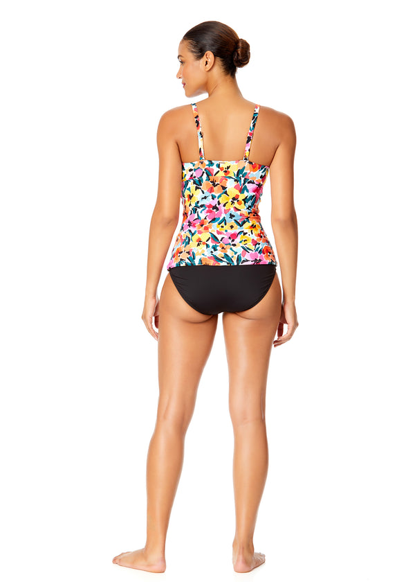 Anne Cole Women's Gradient Floral Twist Front Underwire Tankini Swim Top