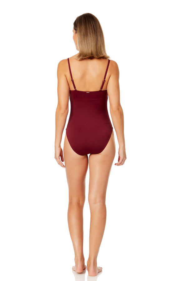 Anne Cole Women's Live In Color Shirred Lingerie Maillot One Piece