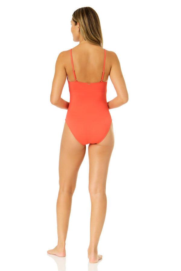 Anne Cole Women's Live In Color Shirred Lingerie Maillot One Piece